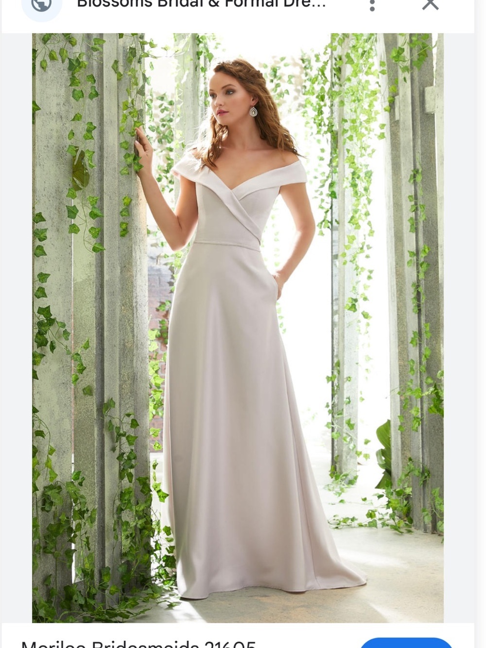 Morile Medeline Gardner 6 Elegant Off-Shoulder Satin Evening Dress in Ivory